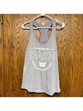 Warrior Dash 10th Anniversary Racerback Tank Top Gray Size Large